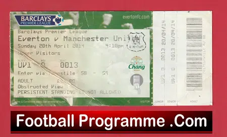 Everton v Manchester United 2014 - Match Ticket - Image 2