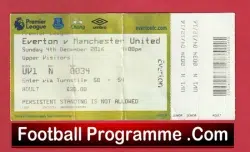 Everton v Manchester United 2016 – Match Ticket
