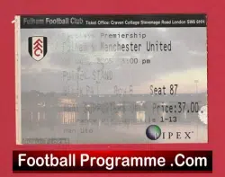 Fulham v Manchester United 2005 – Football Ticket