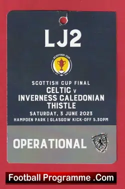 Glasgow Celtic v Inverness Caledonian Thistle 2023 – Cup Final Lanyard Ticket