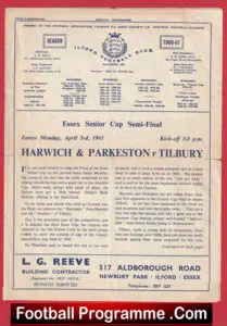 Harwich Parkeston v Tilbury 1961 – Senior Cup Semi Final Ilford