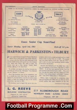 Harwich Parkeston v Tilbury 1961 – Senior Cup Semi Final Ilford