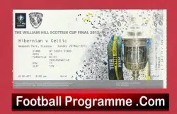 Hibernian Hibs v Glasgow Celtic 2013 – Cup Final Ticket + Wallet Hampden