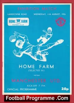 Home Farm v Manchester United 1976 - Lansdowne Road Dublin Ireland - football programme