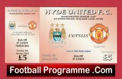 Hyde United v Manchester United 2004 – Senior Cup Ticket March