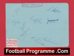 Kings Lynn Football Club Multi Signed Sheet Pos 1960s ? - signed programme