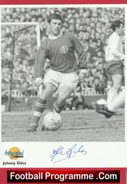 Leeds United Johnny Giles Autographed Signed Picture Card - football memorabilia