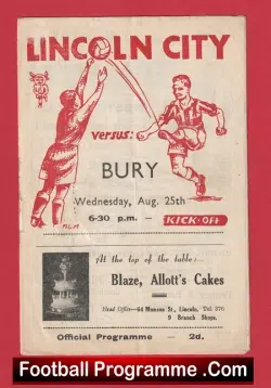 Lincoln City v Bury 1948 – 1940s