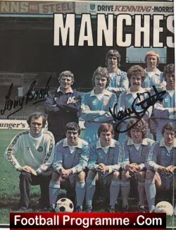 Manchester City Football Club Multi Autographed Signed Team Picture 1970's - football memorabilia