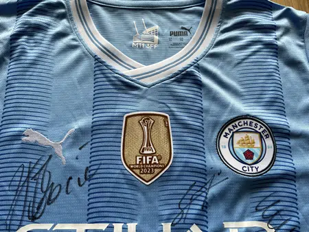 Manchester City Multi Signed Autographed Football Shirt - Treble Winners - Image 4
