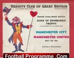 Manchester City v Manchester United 1964 - Variety Club + Denis Law - football programme