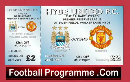 Manchester City v Manchester United 2002 - Senior Cup Football Ticket - Image 2