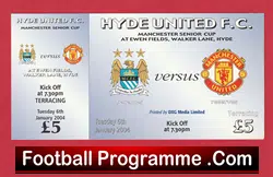 Manchester City v Manchester United 2004 – Senior Cup Match Ticket