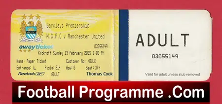 Manchester City v Manchester United 2005 - Football Ticket - Image 2