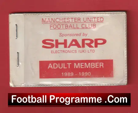 Manchester United Man Utd Season Ticket Book LMTB 1989 1990 - Image 2