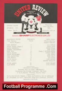 Manchester United v Aston Villa 1989 – Man Utd Reserves Mark Robins