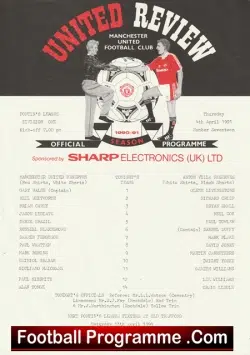 Manchester United v Aston Villa 1991 – Reserves + Mark Robins