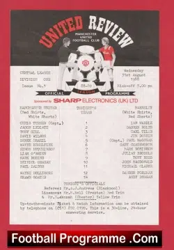 Manchester United v Barnsley 1988 - Reserves Match + Mark Robins - football programme