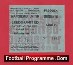 Manchester United v Leeds United 1966 – Match Ticket