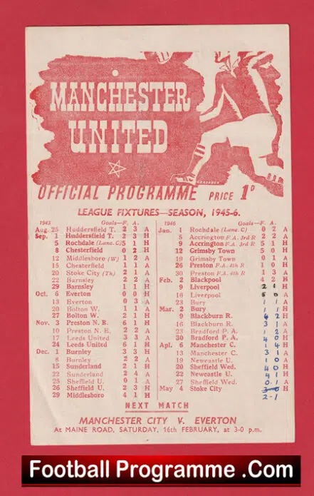 Manchester United v Liverpool 1946 – 1940’s Man Utd