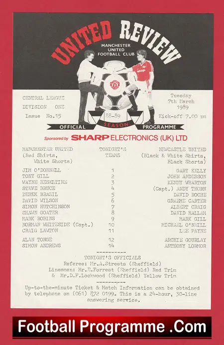 Manchester United v Newcastle United 1989 - Reserves + Goater - Image 2