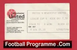 Manchester United v Newcastle United 1977 – Football Match Ticket