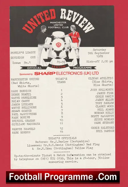 Manchester United v Oldham Athletic 1989 - Reserves Match Shaun Goater - Image 2