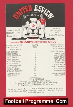 Manchester United v Oldham Athletic 1989 - Reserves Match Shaun Goater - football programme