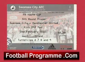 Manchester United v Swansea City 2012 – Ticket Man Utd Youth Cup