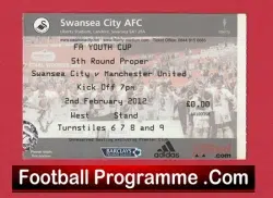 Manchester United v Swansea City 2012 – Ticket Man Utd Youth Cup