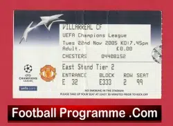 Manchester United v Villarreal 2005 – Match Ticket