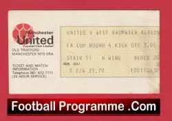 Manchester United v WBA 1978 – FA Cup Ticket