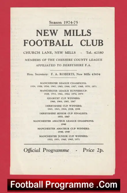 New Mills v Witton Albion 1974