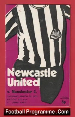 Newcastle United v Manchester City 1972