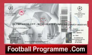 Olympiakos Piraeus v Manchester United 2001 – Football Ticket Greece