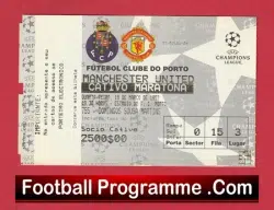 Porto FC v Manchester United 1997 – Match Ticket Portugal