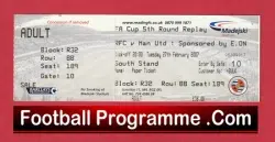 Reading v Manchester United 2007 – Match Ticket