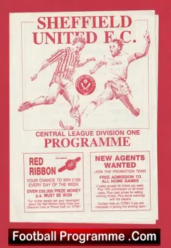 Sheffield United v Manchester United 1989 - Reserves Match + Mark Robins - football programme