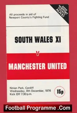 South Wales v Manchester United 1976 – Newport County Welsh
