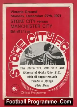 Stoke City v Manchester City 1971 - football programme