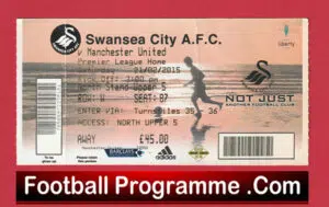 Swansea City v Manchester United 2015 – Match Ticket