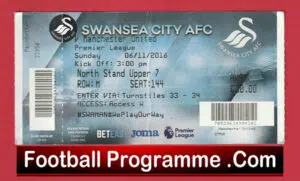Swansea City v Manchester United 2016 – Football Ticket