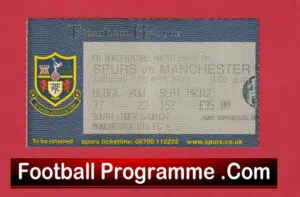 Tottenham Hotspur v Manchester United 2003 – Match Ticket