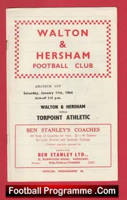 Walton Hersham v Torpoint Athletic 1964 – Amateur Cup