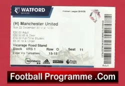 Watford v Manchester United 2019 – Match Ticket