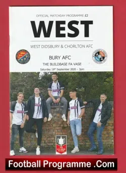 West Didsbury Chorlton v Bury AFC 2020 - First Match - football programme