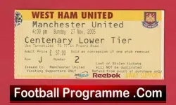 West Ham United v Manchester United 2005 – Match Ticket