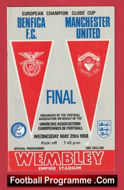  Manchester United v Benfica 1968 - European Cup Final London Football Programme .COM Football Programmes Memorabilia