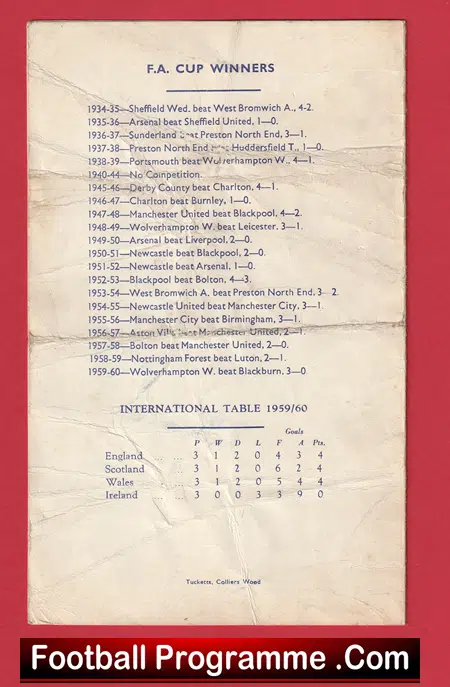 England v Young England 1961 - Bobby Charlton Chelsea Pirate - Image 4