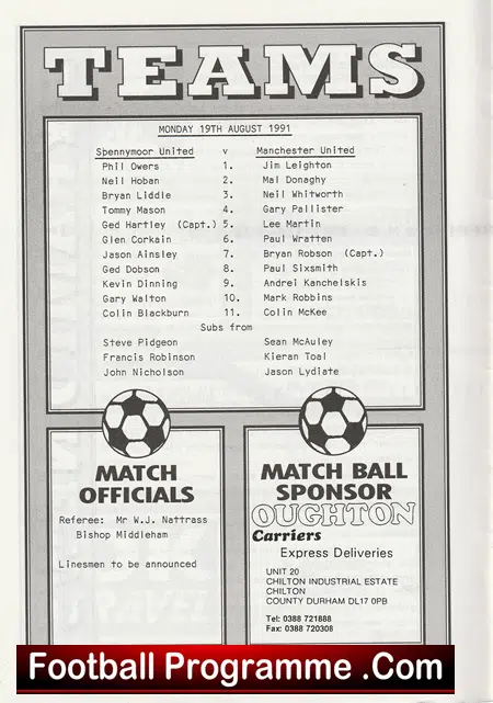 Spennymoor United v Manchester United 1991 - Man Utd - Image 3